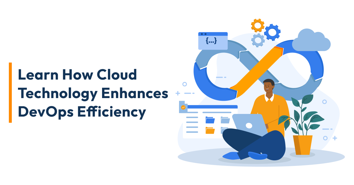 Illustration of cloud technology boosting DevOps processes for increased efficiency.